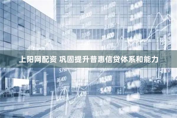 上阳网配资 巩固提升普惠信贷体系和能力